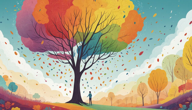 Vibrant Fall Foliage: A Colorful Forest Therapy Haven