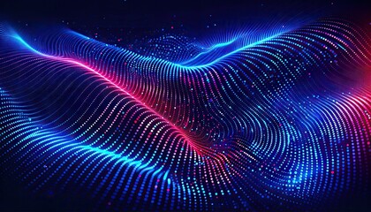 Dynamic Digital Blue Dot Wave Background