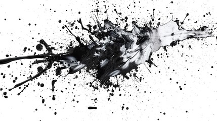 A Gray Black Splat of Paint on White Background