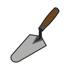 Trowel construction tool. Vector image