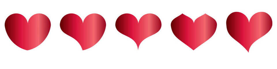 collection of metallic red hearts