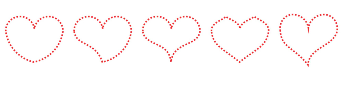 collection of dotted red hearts