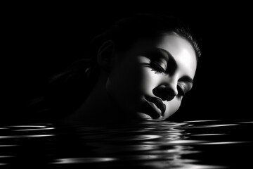 Woman resting in water