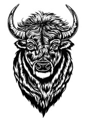 Strong wild stylized buffalo