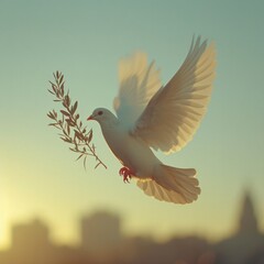 Obraz premium As a universal emblem of peace, the dove evokes feelings of calmness and unity across cultures.