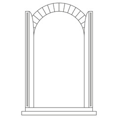 Boho frame arch vector illustration modern minimalistic retro aesthetic linear arc portal logo bohemian design element mystical geometric abstract border