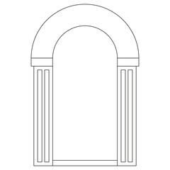 Boho frame arch vector illustration modern minimalistic retro aesthetic linear arc portal logo bohemian design element mystical geometric abstract border