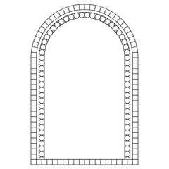 Boho frame arch vector illustration modern minimalistic retro aesthetic linear arc portal logo bohemian design element mystical geometric abstract border