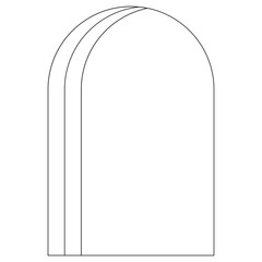 Boho frame arch vector illustration modern minimalistic retro aesthetic linear arc portal logo bohemian design element mystical geometric abstract border