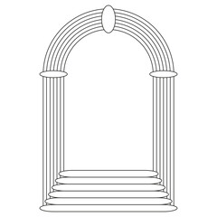 Boho frame arch vector illustration modern minimalistic retro aesthetic linear arc portal logo bohemian design element mystical geometric abstract border