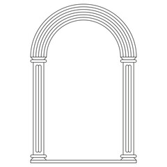 Boho frame arch vector illustration modern minimalistic retro aesthetic linear arc portal logo bohemian design element mystical geometric abstract border
