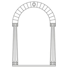 Boho frame arch vector illustration modern minimalistic retro aesthetic linear arc portal logo bohemian design element mystical geometric abstract border
