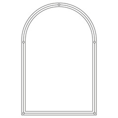 Boho frame arch vector illustration modern minimalistic retro aesthetic linear arc portal logo bohemian design element mystical geometric abstract border