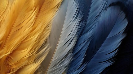 The blue texture of blue and gold macaw parrot's rump feathers, amazing background.