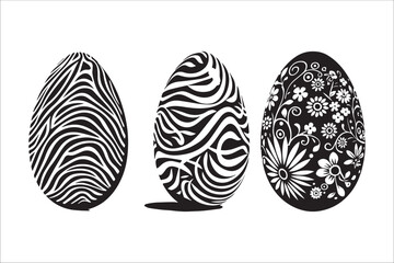 Happy Easter day Element Silhouette, Happy Easter Day Rabbits and Egg  silhouette set.