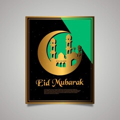 Gold Black Eid Mubarak Poster