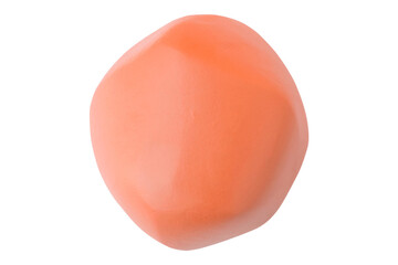 Orange plasticine isolated on transparent background.