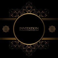 Golden Ornamental Invitation Template