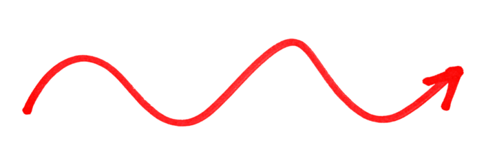 Red arrows isolated on transparent background