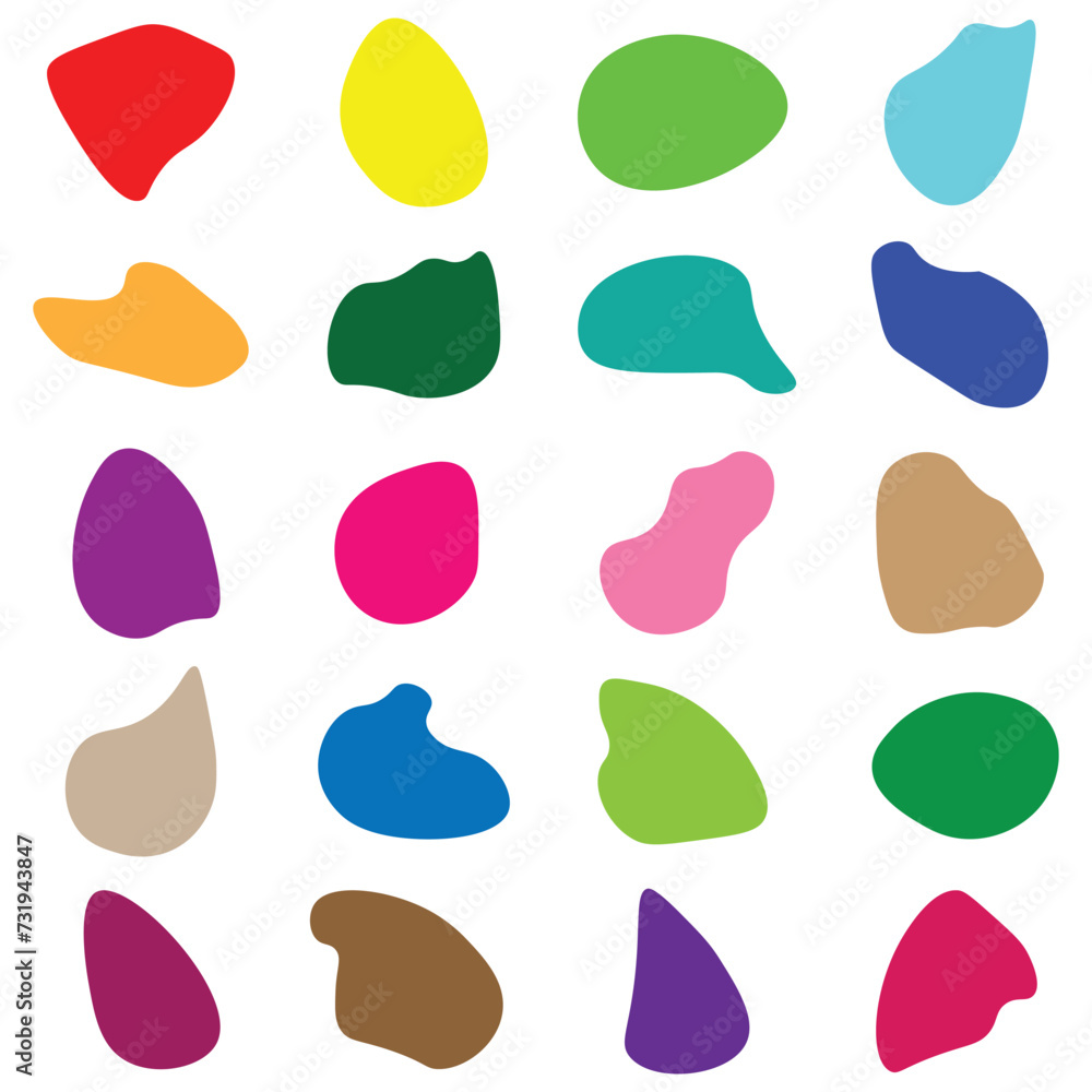 Aufkleber blob shape organic set. fluid cooler blob shape vector for abstract design. irregular random minimal
