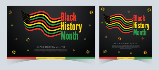 Set of Black History Month celebrated. February national black history month African American vector illustration Template for background, banner, card, poster with text inscription