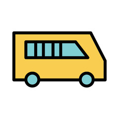 Bus Car City Filled Outline Icon