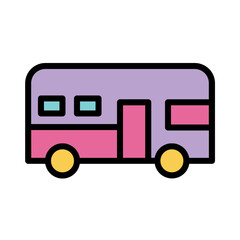 Bus Car City Filled Outline Icon