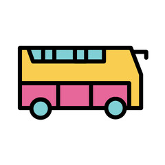 Bus Car City Filled Outline Icon