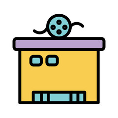Film Movie Video Filled Outline Icon