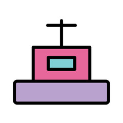 Memorial Park Tomb Filled Outline Icon