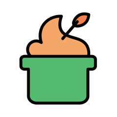 Food Ice Cream Sweets Filled Outline Icon