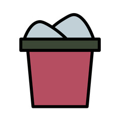 Beach Bucket Child Filled Outline Icon