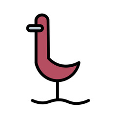 Animal Beach Bird Filled Outline Icon