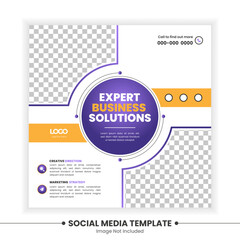 Free social media post design template . Creative social media marketing post design. Vector illustration