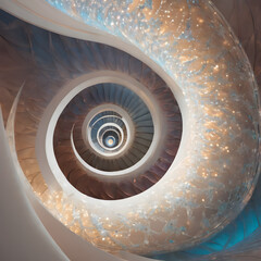 3d render of a spiral staircase