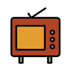 Media Telecast Television Filled Outline Icon