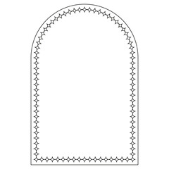 Boho frame arch vector illustration modern minimalistic retro aesthetic linear arc portal logo bohemian design element mystical geometric abstract border