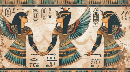Egyptian inspired vintage design adorned with pharaohic patterns
