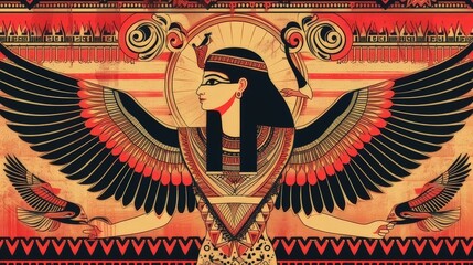 Egyptian inspired vintage design adorned with pharaohic patterns
 - obrazy, fototapety, plakaty