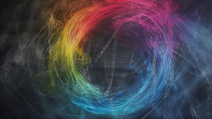 Abstract Chalkboard Background with Chalk Rain
