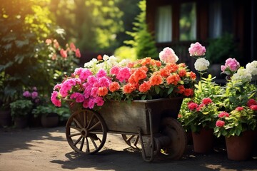 Fototapeta na wymiar Spring Gardening: Planting Colorful Flowers