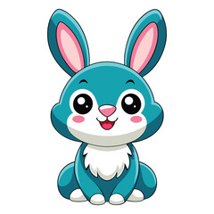 cute rabbit cartoon on white background