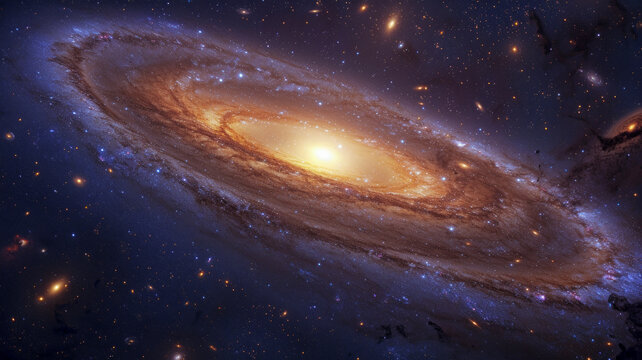 The cosmic void with the spiral arms of Andromeda. A celestial spectacle that captures the allure and fascination of interstellar exploration.