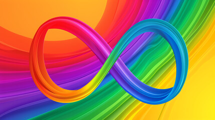 abstract background with infinity in rainbow colors, illustration