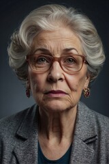 Obraz premium Elderly woman with an angry expression on her face