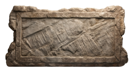 Old stone sign plate, cut out