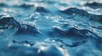 blue water with ripples on a blue background in the s - obrazy, fototapety, plakaty