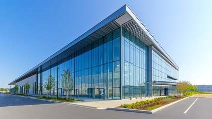 Fototapeta na wymiar Modern corporate building with a glass facade.