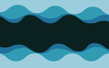 Blue water wave sea line curve background banner vector illustration