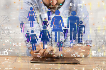 Global network. Blockchain. 3D illustration. Neural networks and artificial intelligence. Abstract  - neural network exposure digital